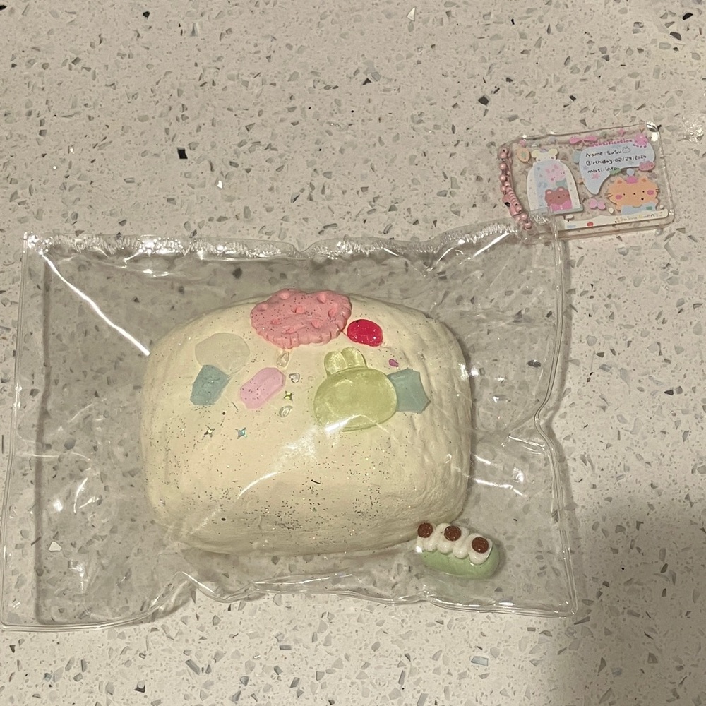 Cute Dessert Taba Squishy Toy with Colorful Accents, Stress Relief